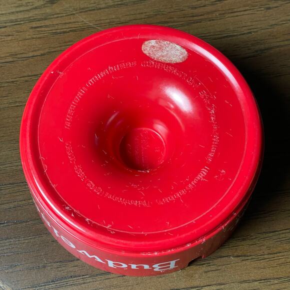 Vintage Budweiser Beer Ashtray Red Plastic 1980s Bar Bud Advertisement American - Picture 16 of 16